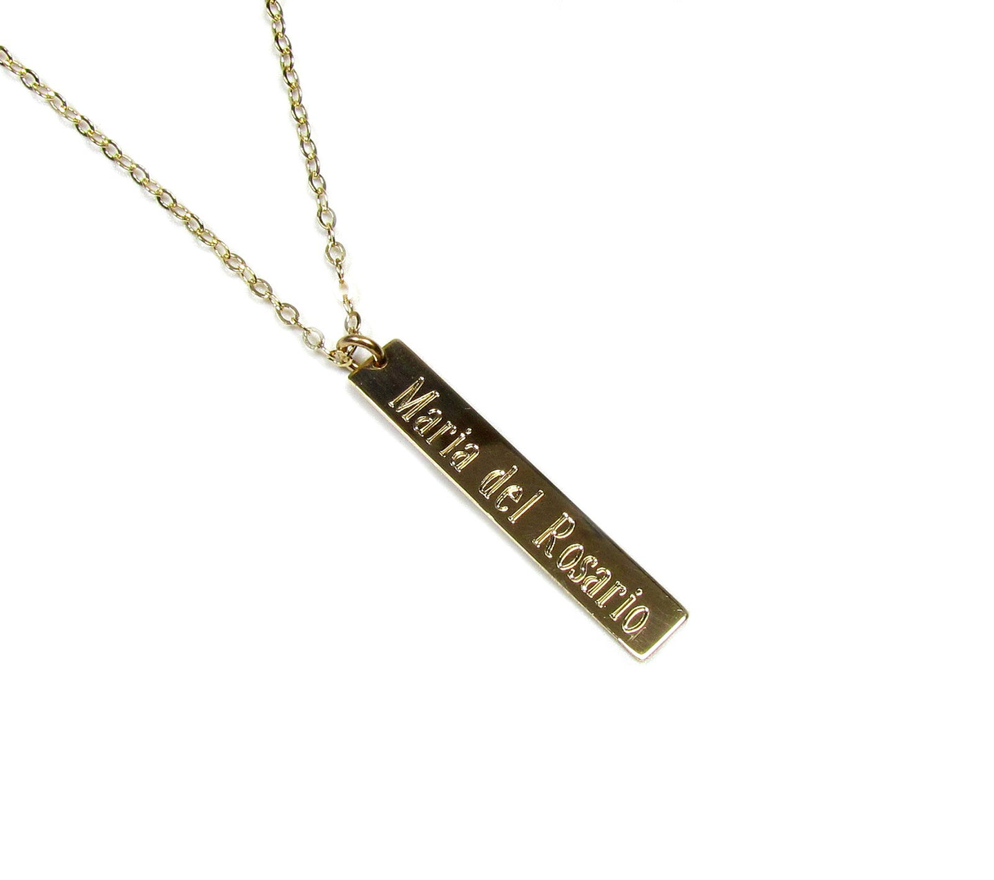Engraved Vertical Personalized Necklace